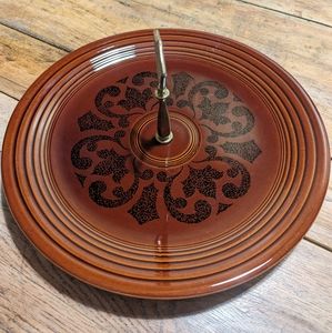 Vintage Fiesta Ware Sheffield Amberstone Serving Plate 12 inch diameter.